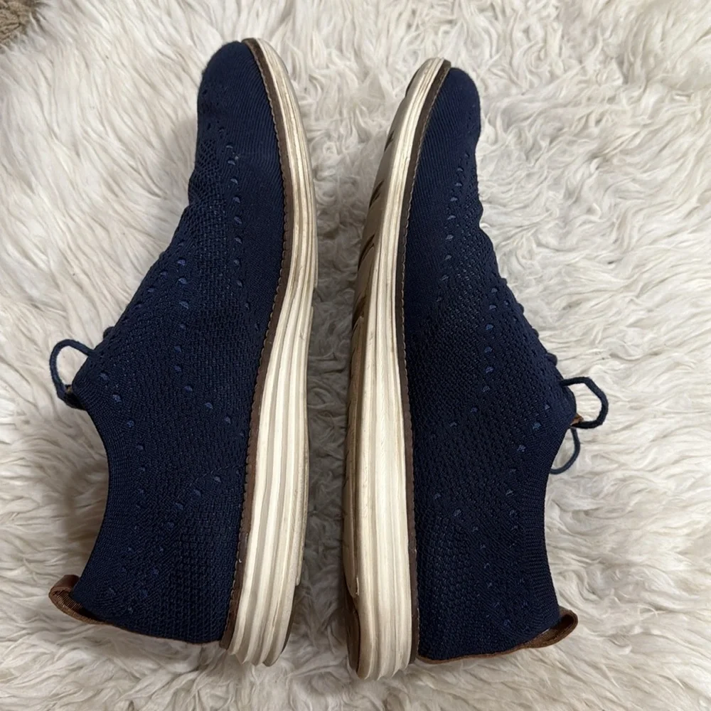Cole Haan Mens‎ Navy Blue 2.Zerogrand Stitchlite Lace Up Oxford Shoes Size 10